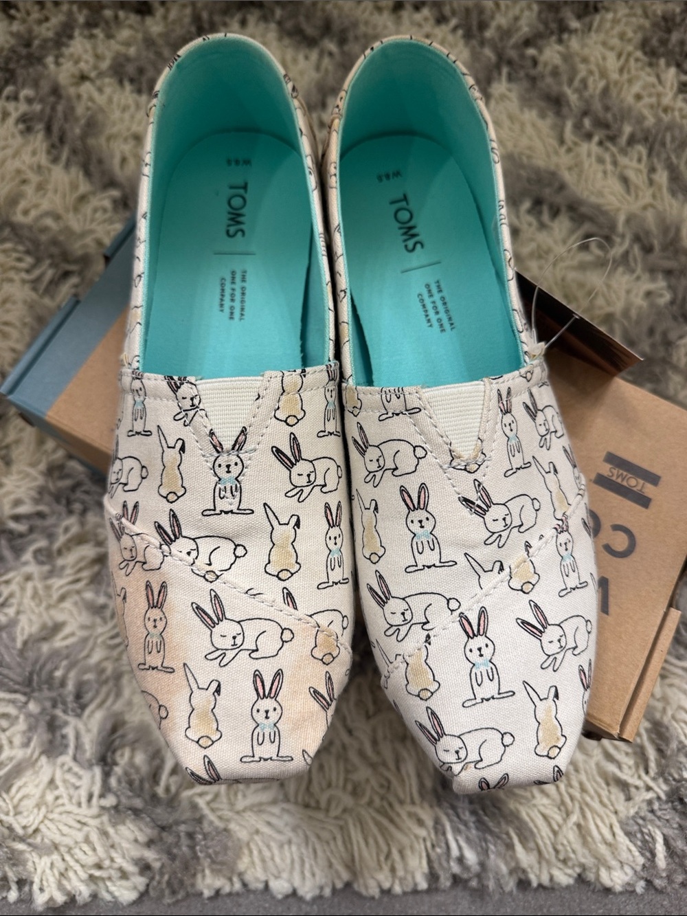 TOMS Women Classic Bunny Print Slip On Casual Shoes,
